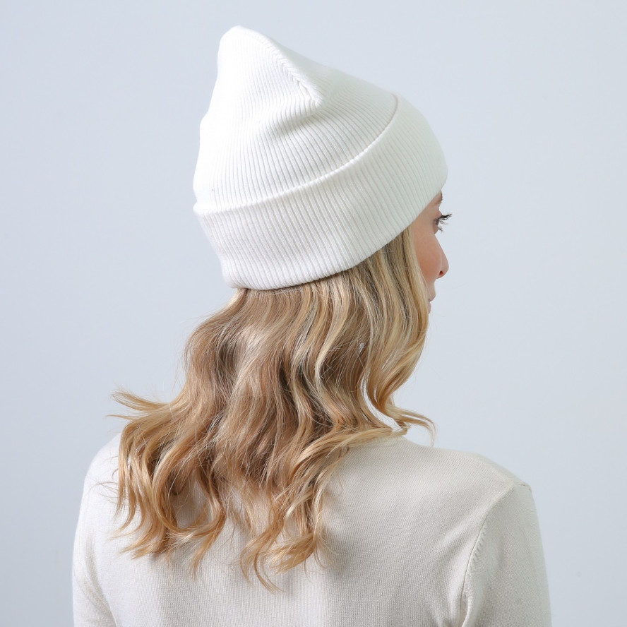 Шапка біні жіноча віскоза біла ГОУП 863-880, фото 4