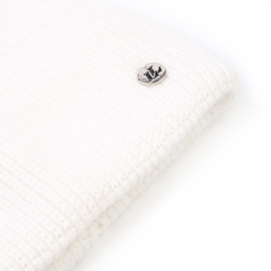 Шапка біні жіноча віскоза з ангорою біла МОРТІША 863-927, фото 2