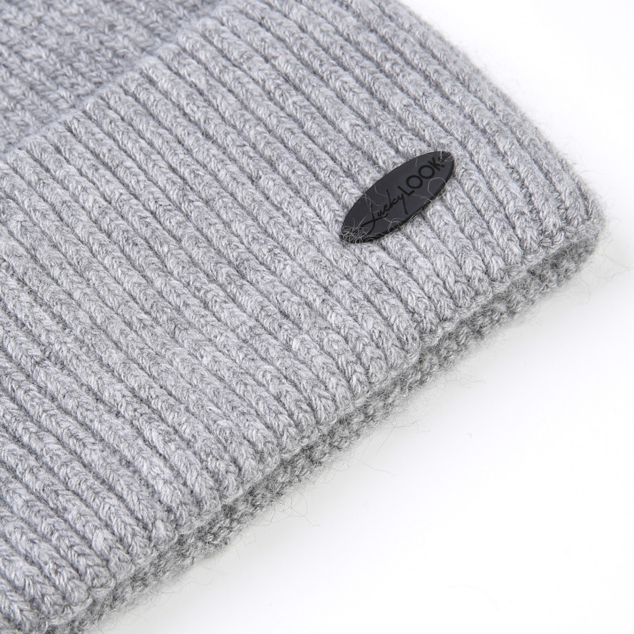 Шапка біні жіноча вовна сіра НАЛА 863-972, фото 2