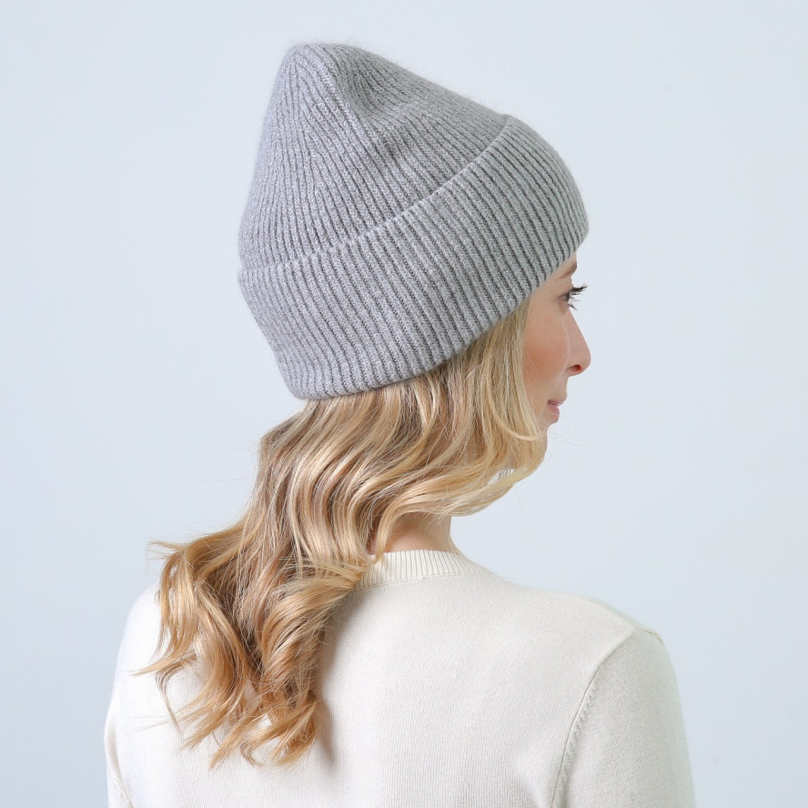 Шапка біні жіноча вовна сіра НАЛА 863-972, фото 4