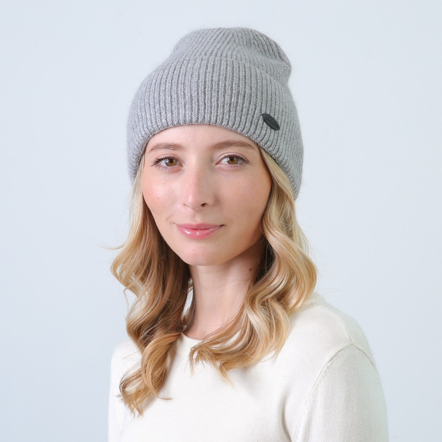 Шапка біні жіноча вовна сіра НАЛА 863-972, фото 3