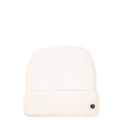 Шапка біні з вушками жіноча віскоза з ангорою біла ДАНАЯ 873-414