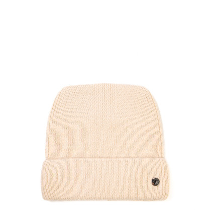 Шапка біні з вушками жіноча віскоза з ангорою молочна ДАНАЯ 873-421