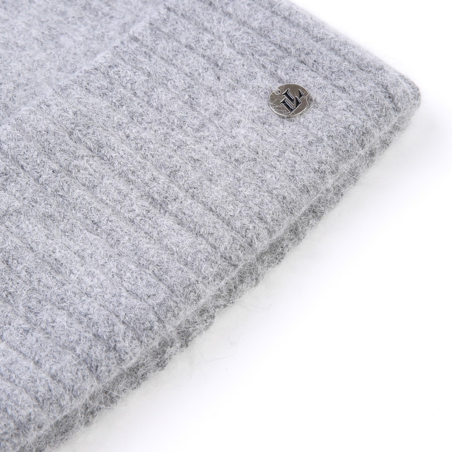 Шапка біні жіноча віскоза з ангорою сіра КАМАРІ 873-469, фото 2