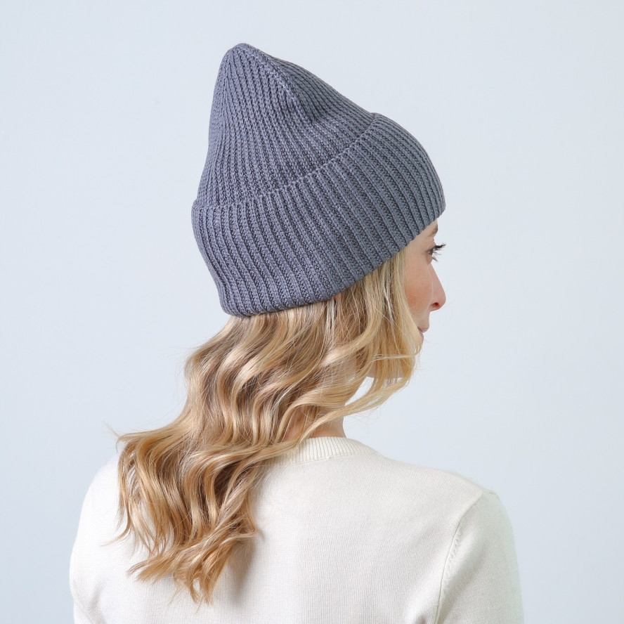 Шапка бини женская хлопок серая МАВКА 873-513, фото 4