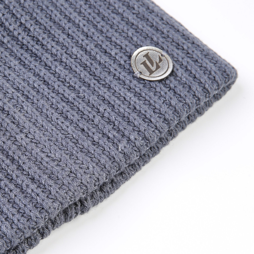 Шапка бини женская хлопок серая МАВКА 873-513, фото 2