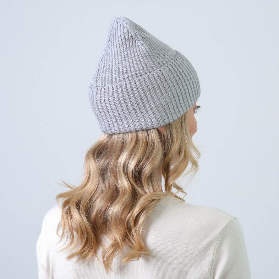 Шапка біні жіноча бавовна сіра МАВКА 873-537, фото 4