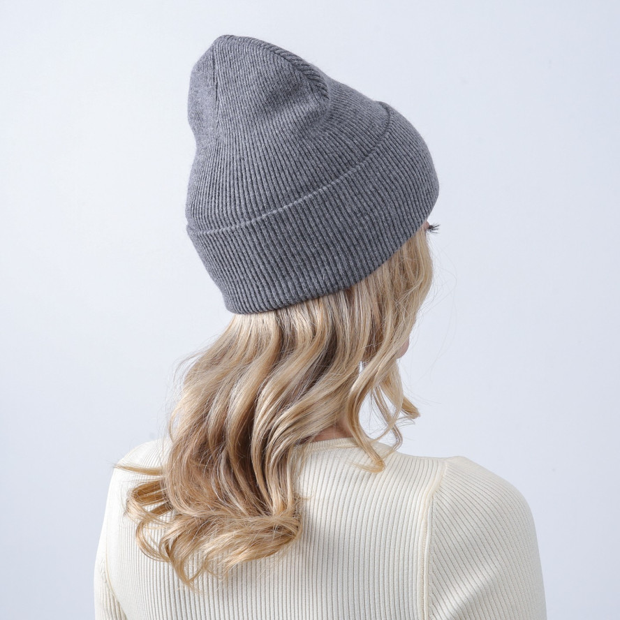 Шапка біні жіноча вовна сіра РОНІН 873-582, фото 4