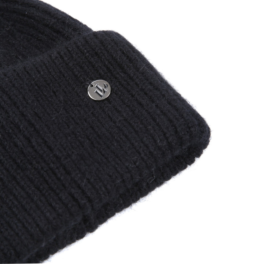 Шапка бини женская вискоза с ангорой черная ДАФФИ 880-290, фото 2