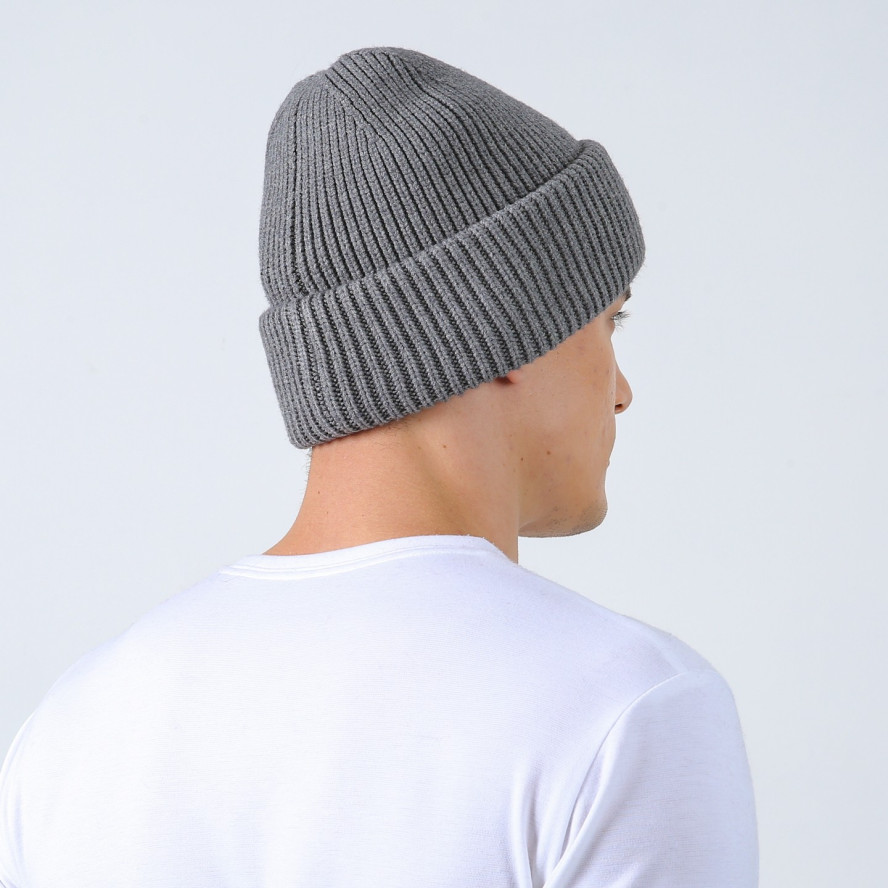 Шапка біні чоловіча ангора з віскозою сіра ЕЛМЕР 880-344, фото 4