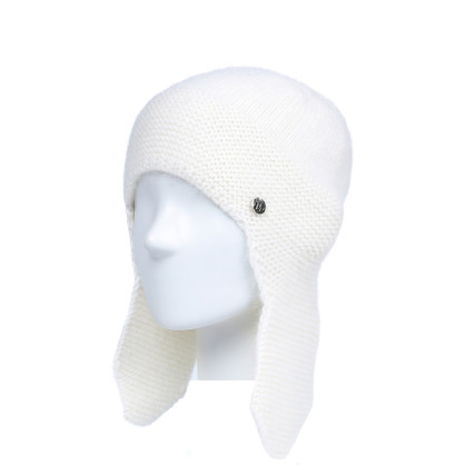 Шапка вушанка жіноча віскоза з ангорою біла БІА 886-858 Шапка вушанка жіноча віскоза з ангорою біла БІА 886-858