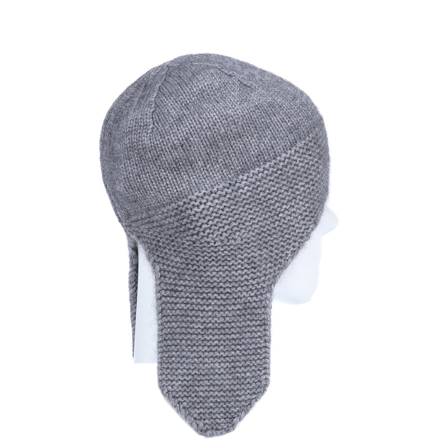 Шапка вушанка жіноча віскоза з ангорою сіра БІА 886-872, фото 2