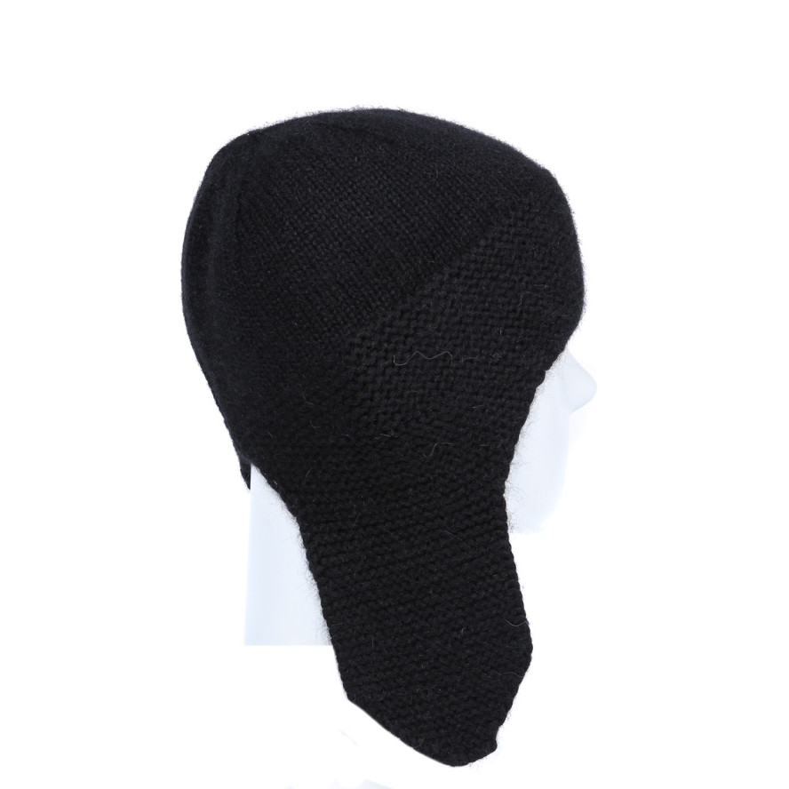 Шапка вушанка жіноча віскоза з ангорою чорна БІА 886-889, фото 2