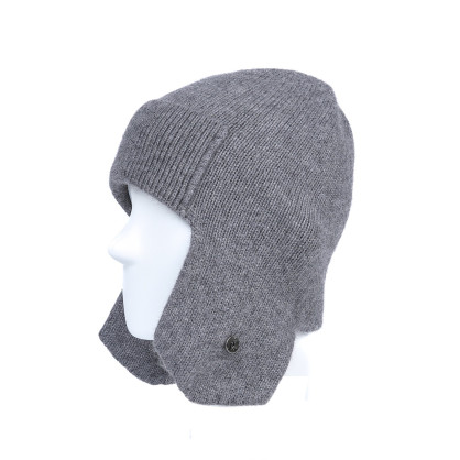 Шапка вушанка жіноча віскоза з ангорою сіра ЛУЗ 886-926