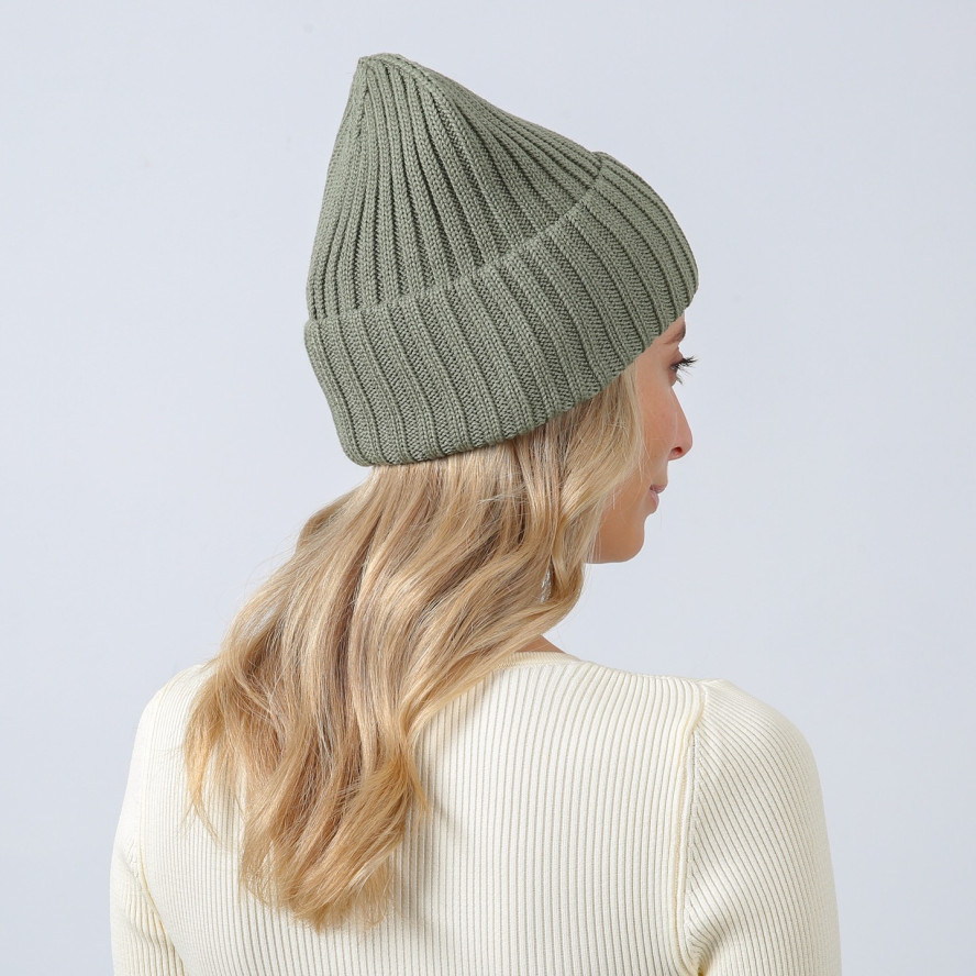 Шапка бини женская хлопок зеленая RUFUS 887-695, фото 4