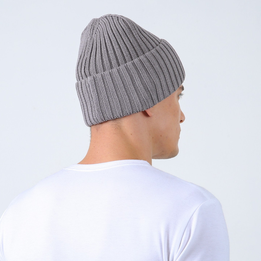 Шапка бини мужская хлопок серая RUFUS 887-701, фото 4