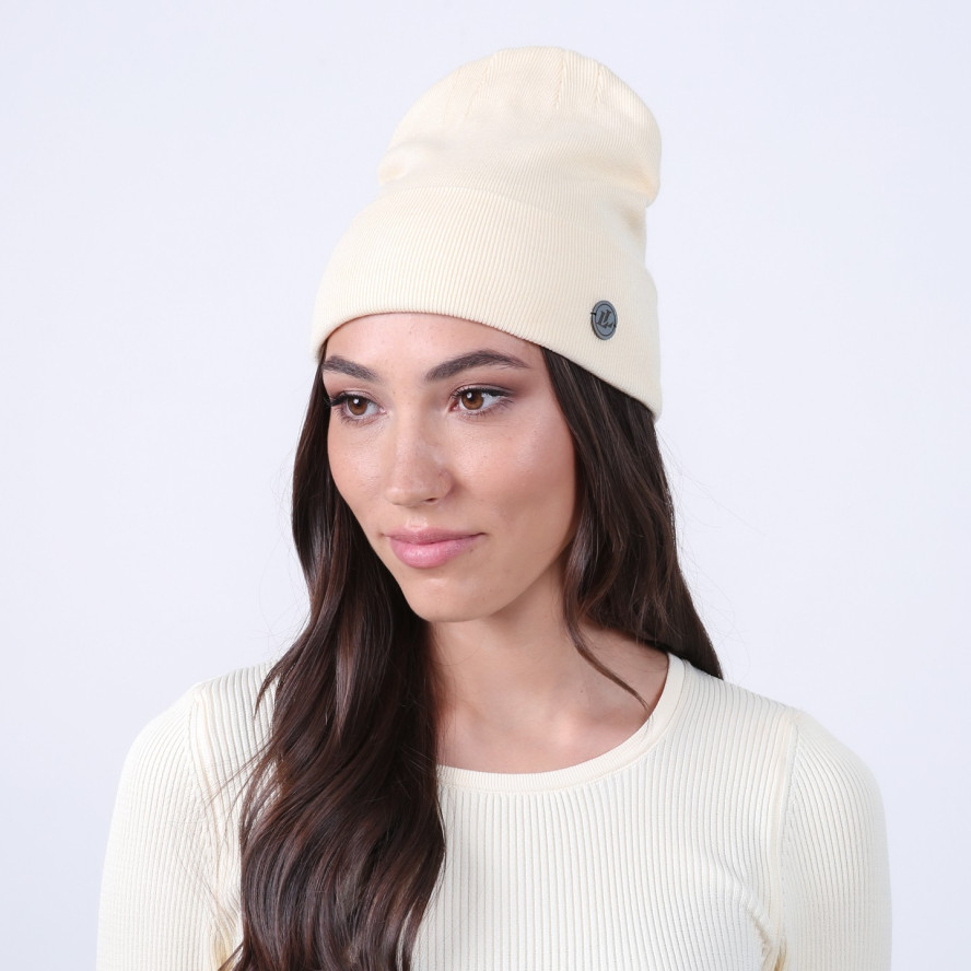 Шапка бини женская вискоза белая RILEY 899-568, фото 3