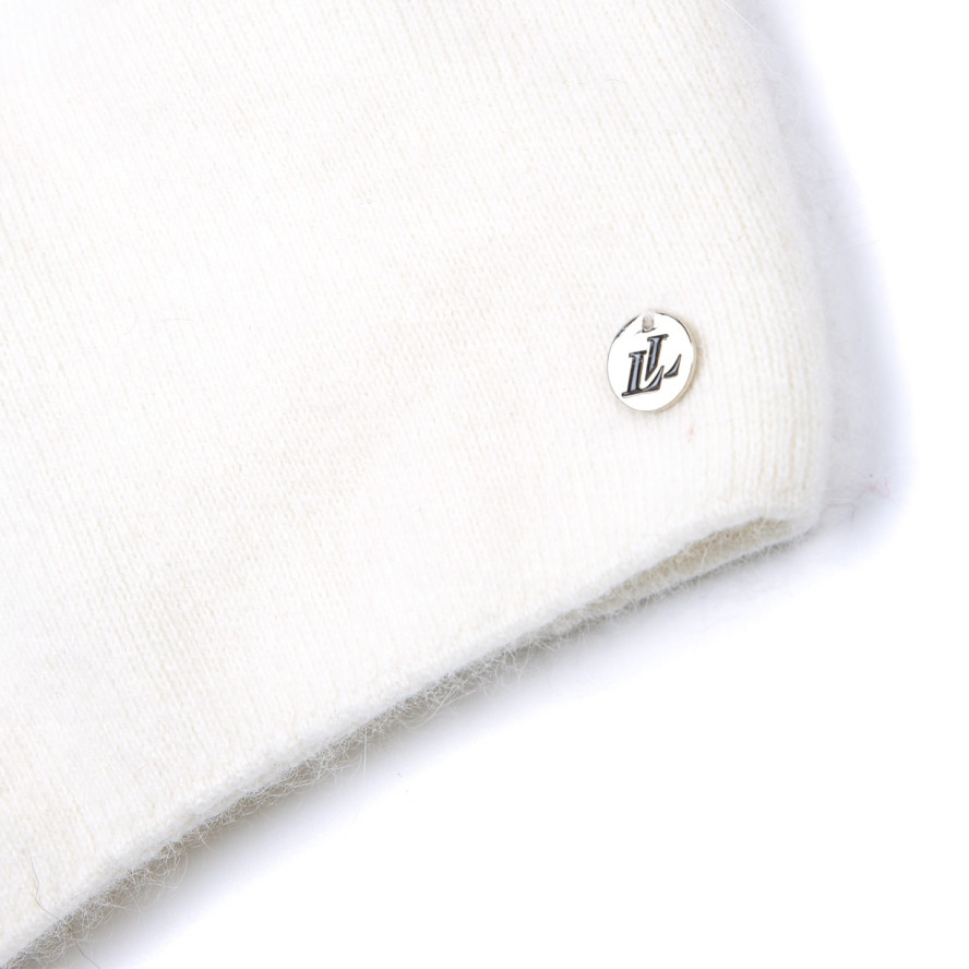 Шапка ковпак жіноча віскоза з ангорою біла ЛІЛА 899-575, фото 3