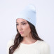 Шапка біні жіноча вовна блакитна МАНА 580-879, фото 3