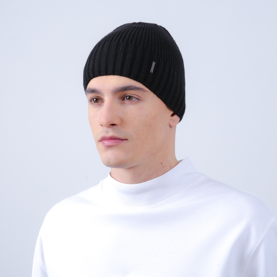 Шапка по голове мужская вискоза черная РОС 902-190, фото 3