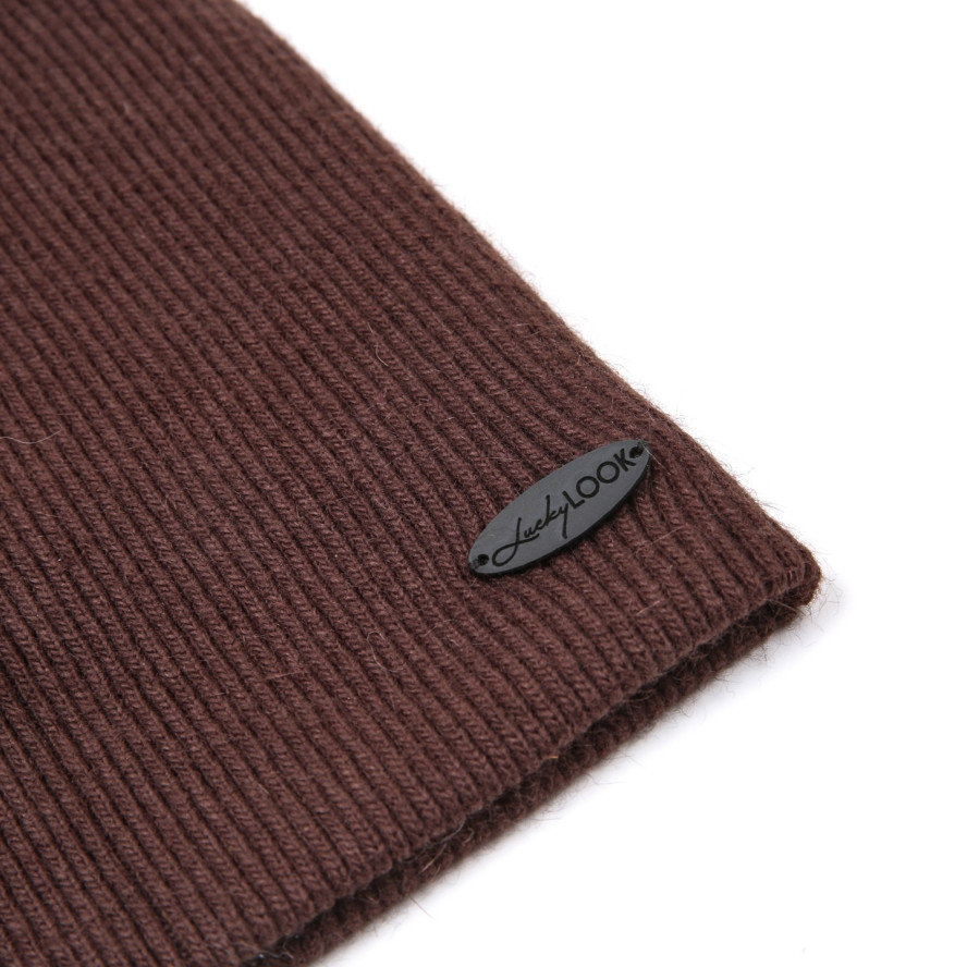 Шапка біні жіноча вовна коричнева МАНА 917-613, фото 2