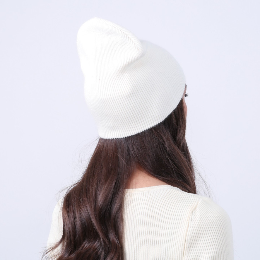 Шапка біні жіноча вовна біла МАНА 917-620, фото 4