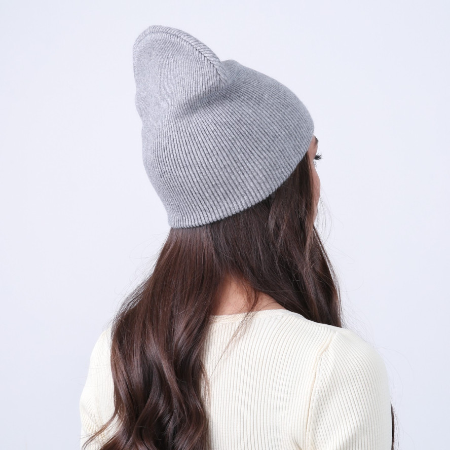 Шапка біні жіноча вовна сіра МАНА 917-637, фото 4