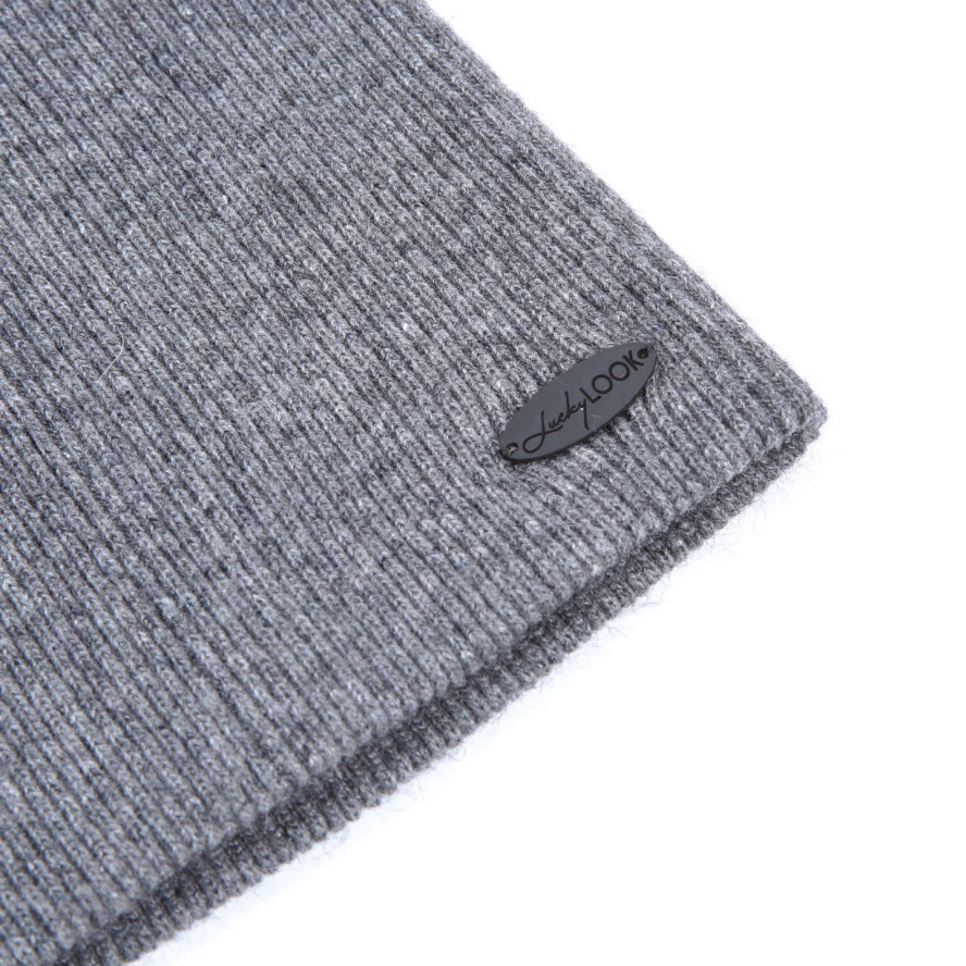 Шапка біні жіноча вовна сіра МАНА 917-644, фото 2