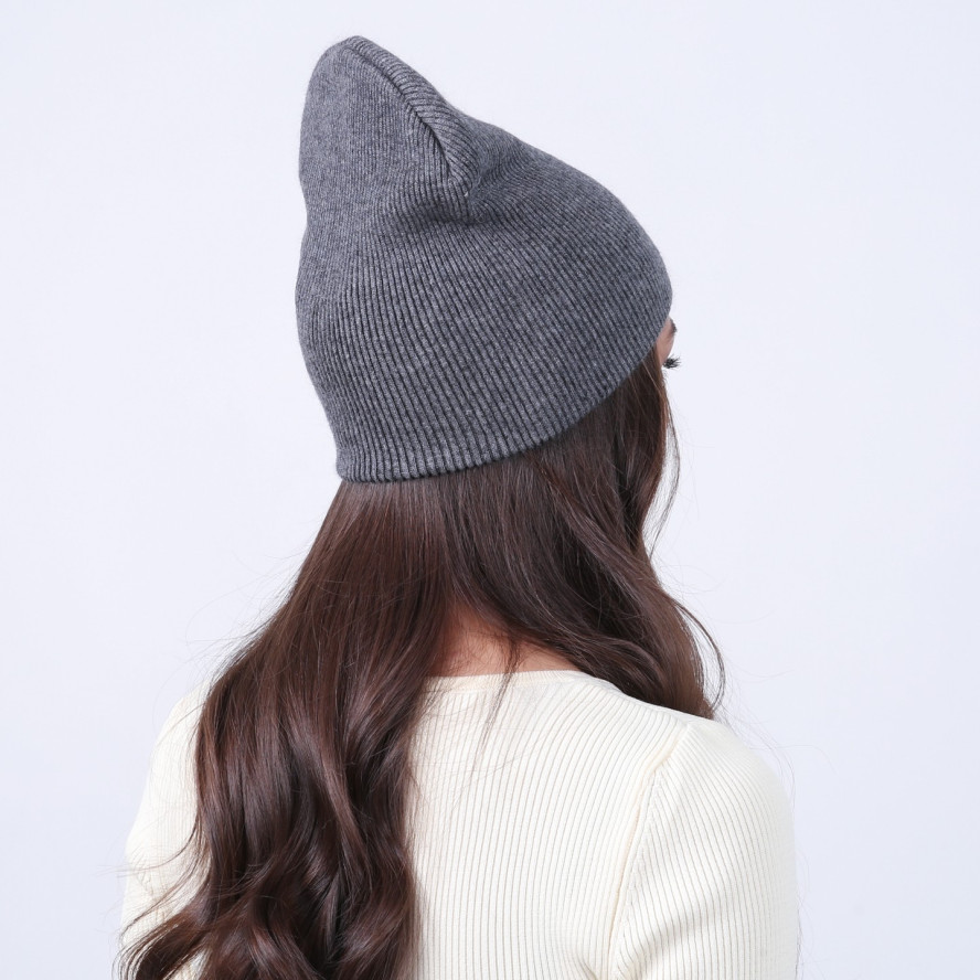 Шапка біні жіноча вовна сіра МАНА 917-644, фото 4