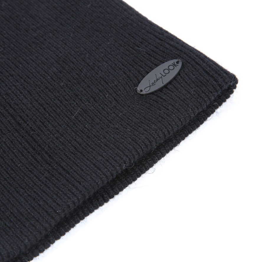 Шапка біні жіноча вовна чорна МАНА 917-651, фото 2