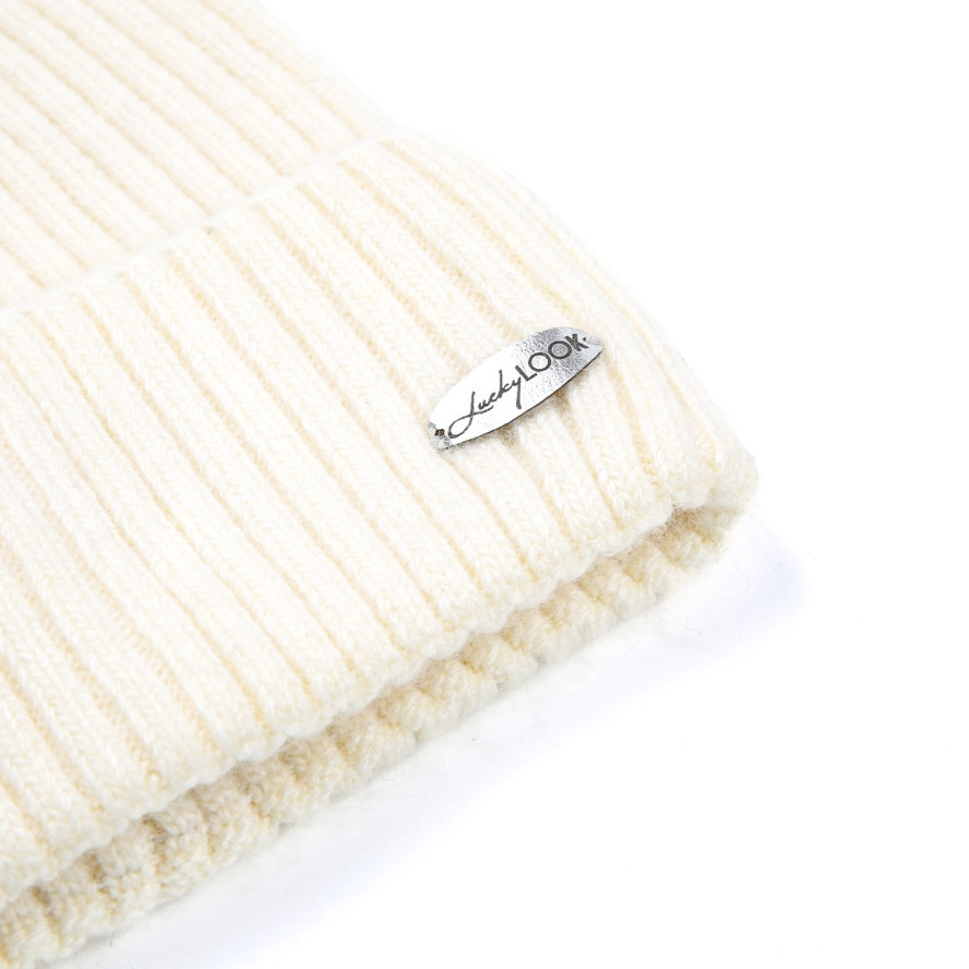 Шапка біні жіноча вовна молочна FREDERICK 917-668, фото 2