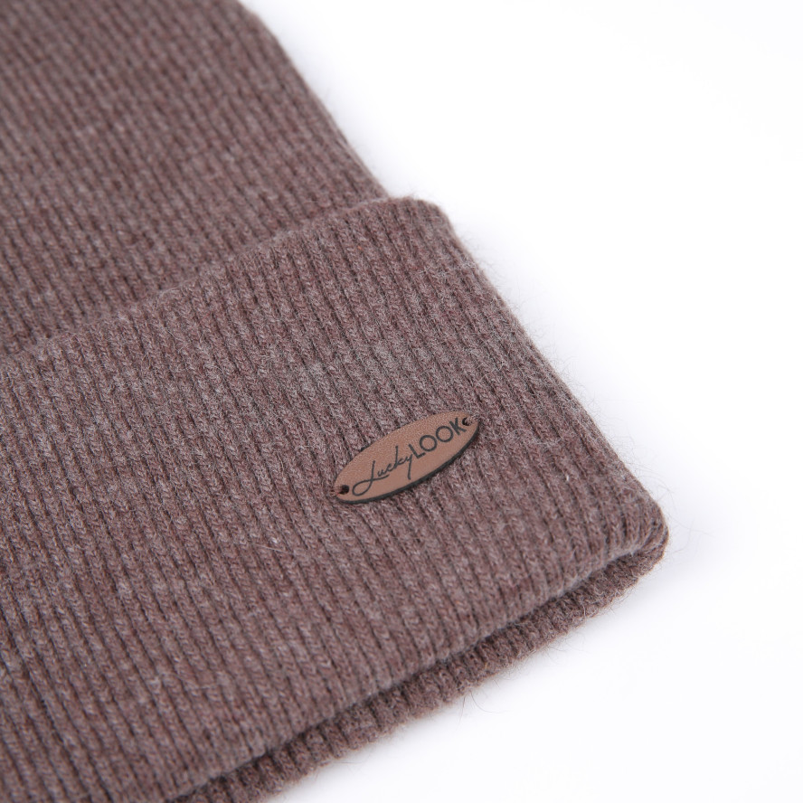 Шапка біні жіноча вовна коричнева РОНІН 923-805, фото 2