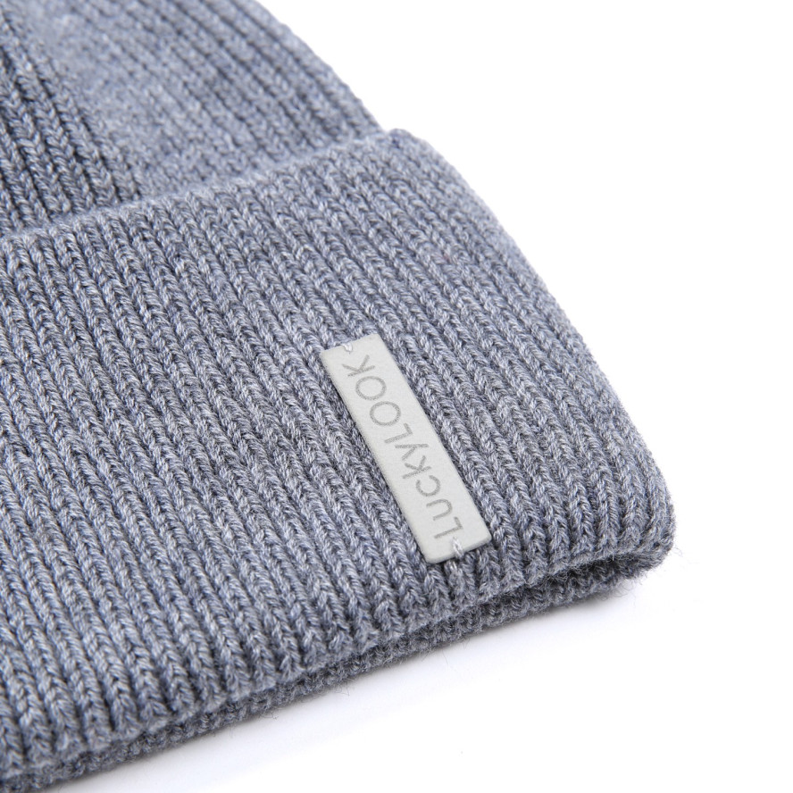 Шапка по голове мужская шерсть с акрилом серая СТИВ 923-829, фото 2