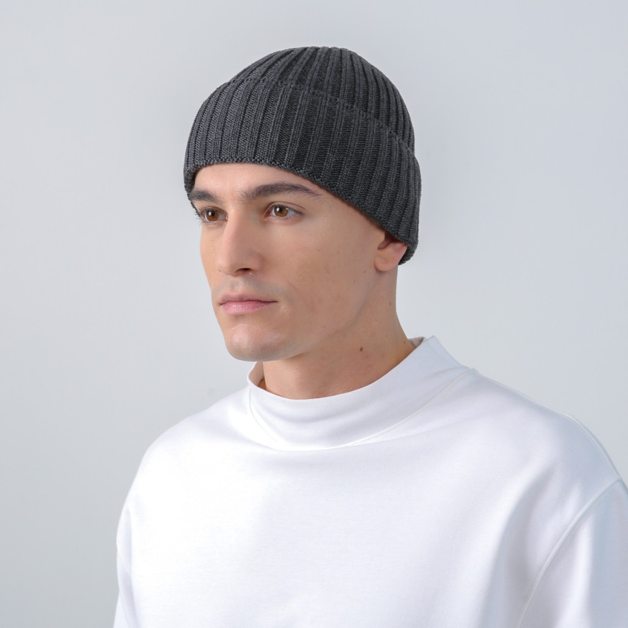 Шапка по голове мужская хлопок серая КОЛБИ 953-789, фото 3