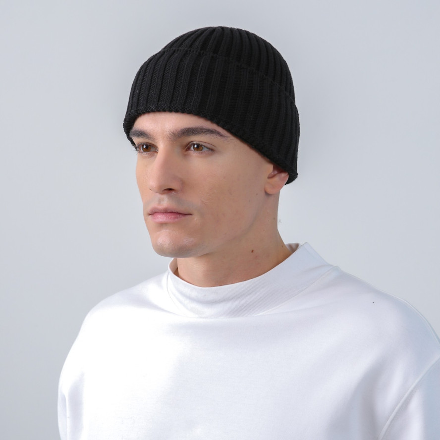 Шапка по голове мужская хлопок черная КОЛБИ 953-796, фото 3