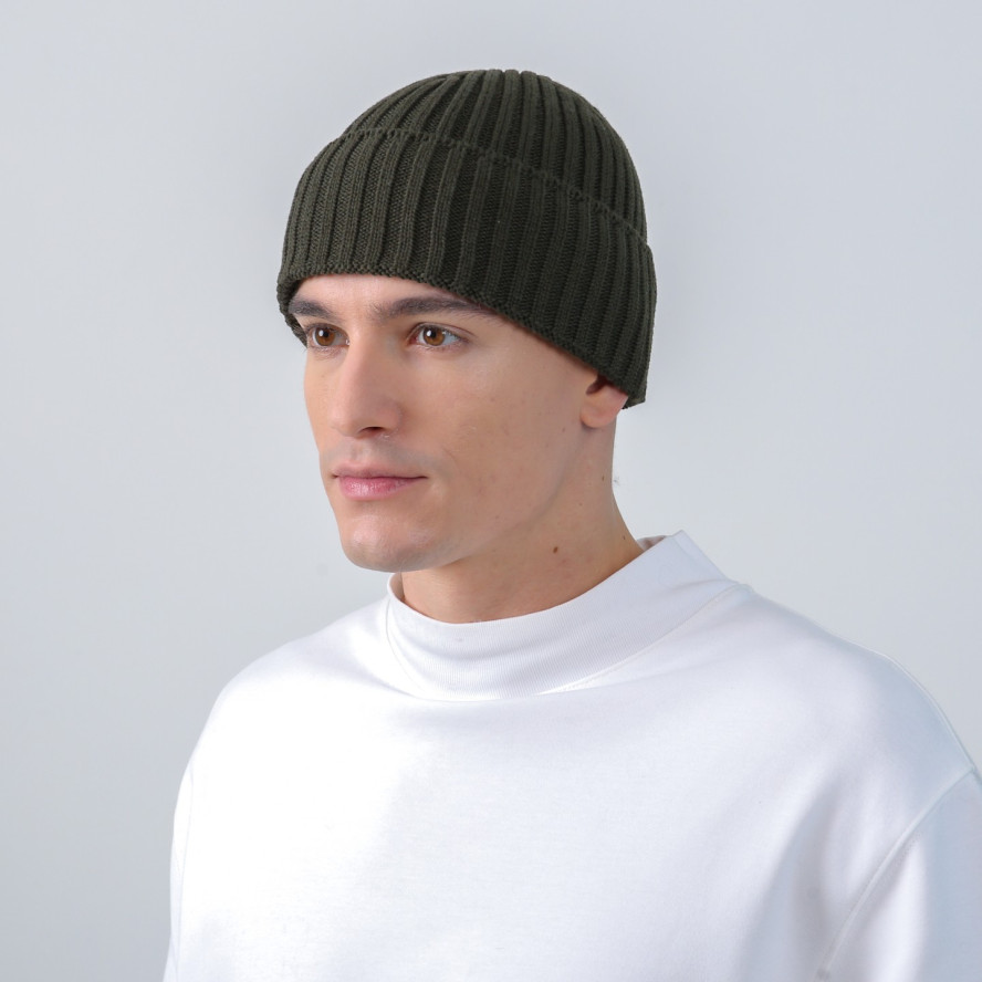 Шапка по голове мужская хлопок зеленая КОЛБИ 953-802, фото 3