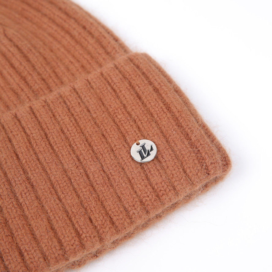 Шапка біні жіноча віскоза з ангорою коричнева КАМАРІ 978-553, фото 2