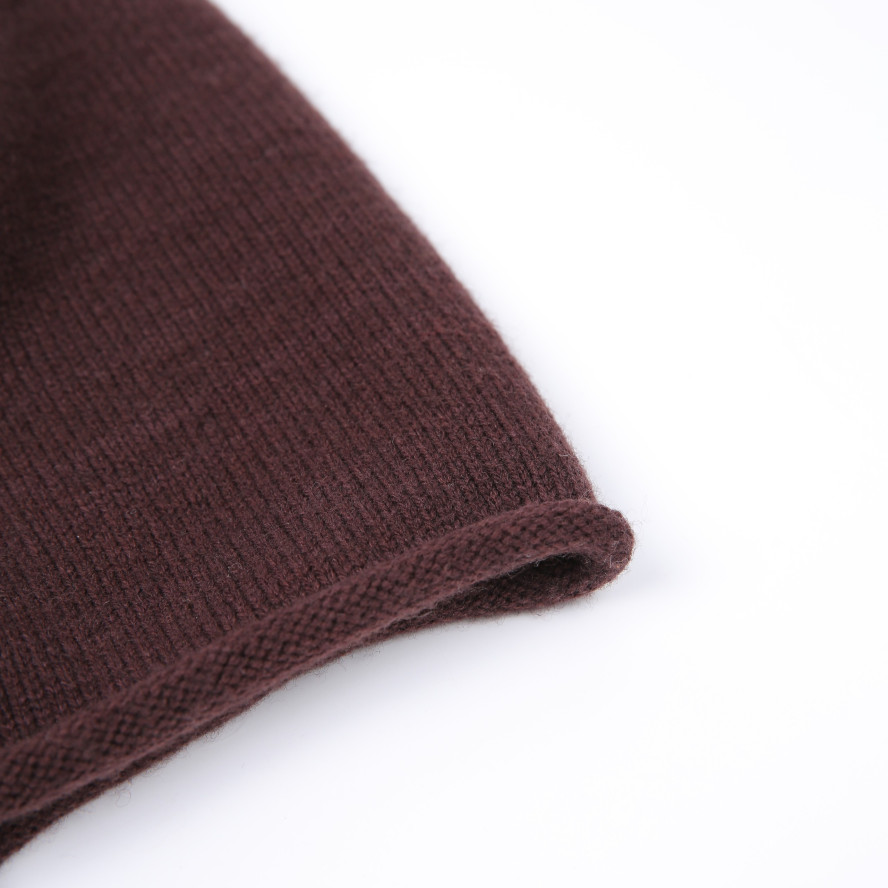 Шапка біні жіноча вовна коричнева АЛІМ 002-516, фото 2