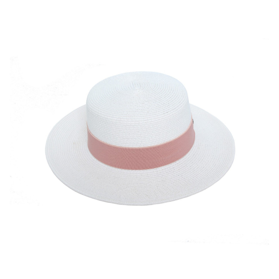 Капелюх канотьє жіночий папір білий ADELE 375-780, фото 2