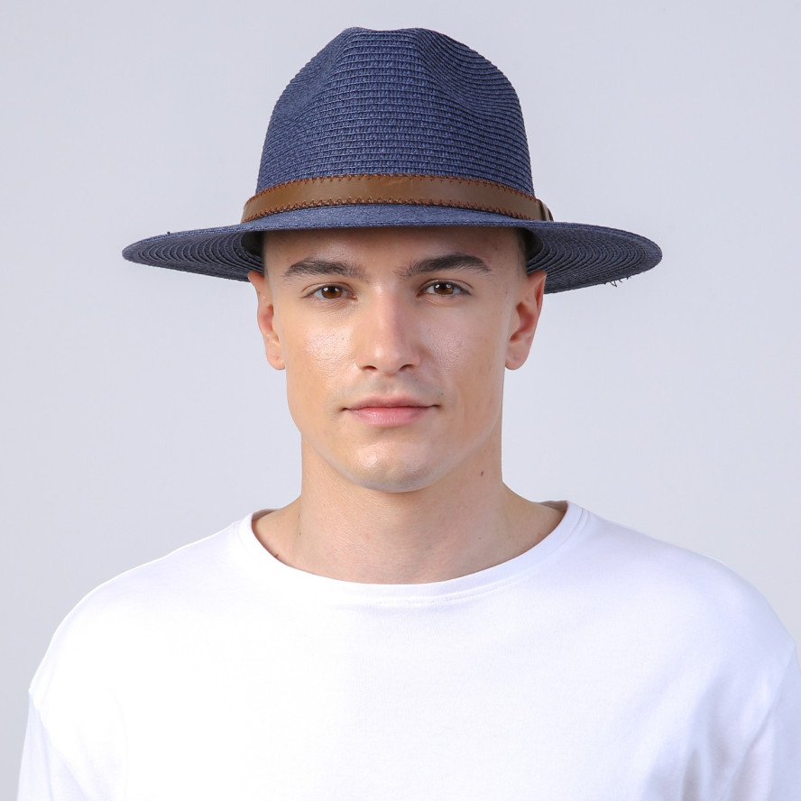 Капелюх федора чоловічий папір синій BAY 376-046, фото 5