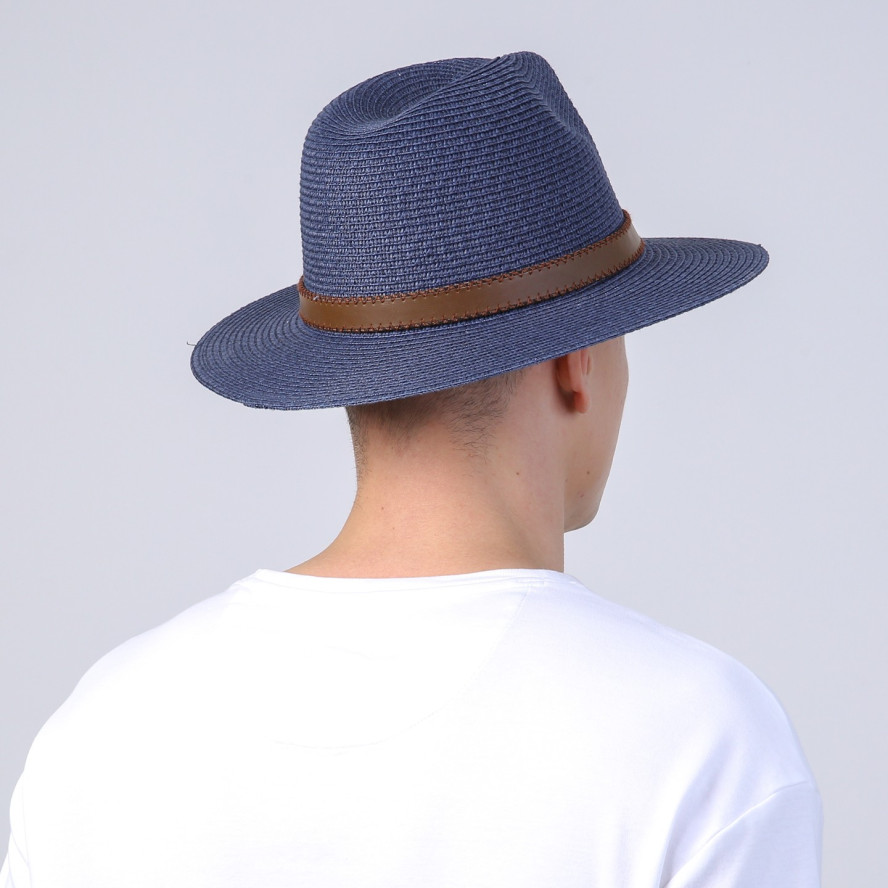 Капелюх федора чоловічий папір синій BAY 376-046, фото 6