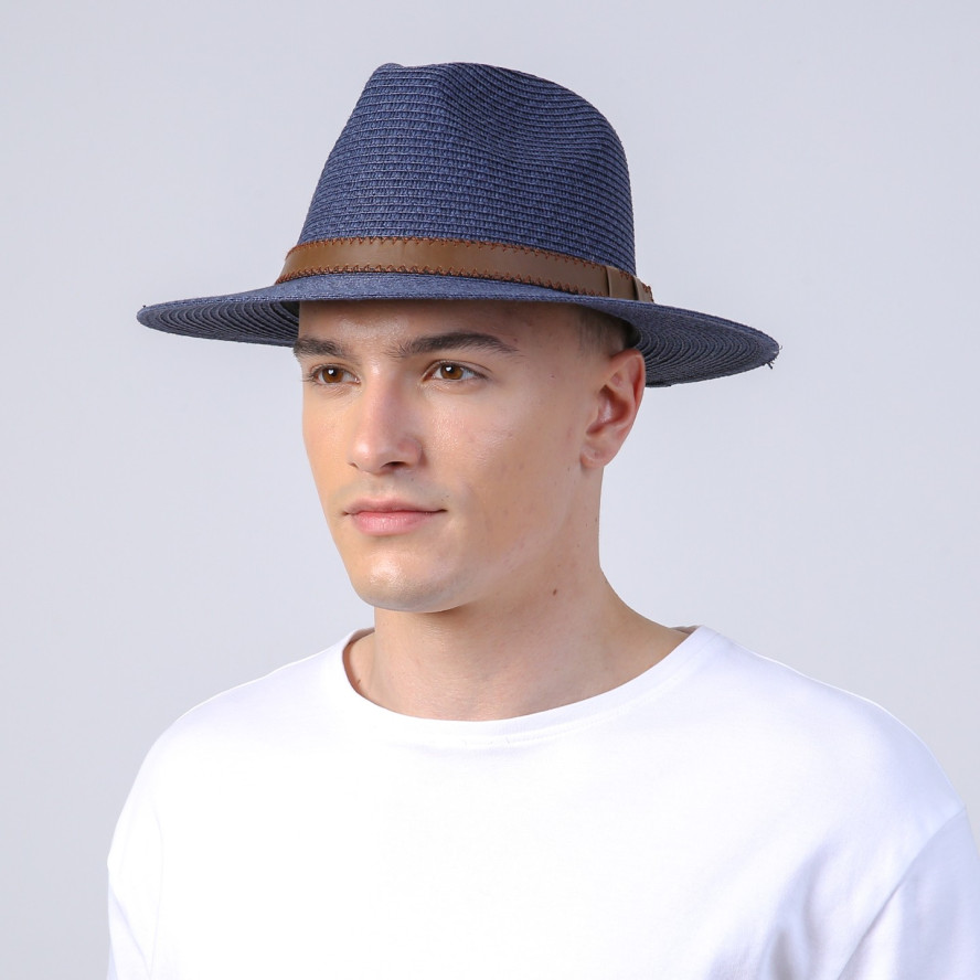 Капелюх федора чоловічий папір синій BAY 376-046, фото 4