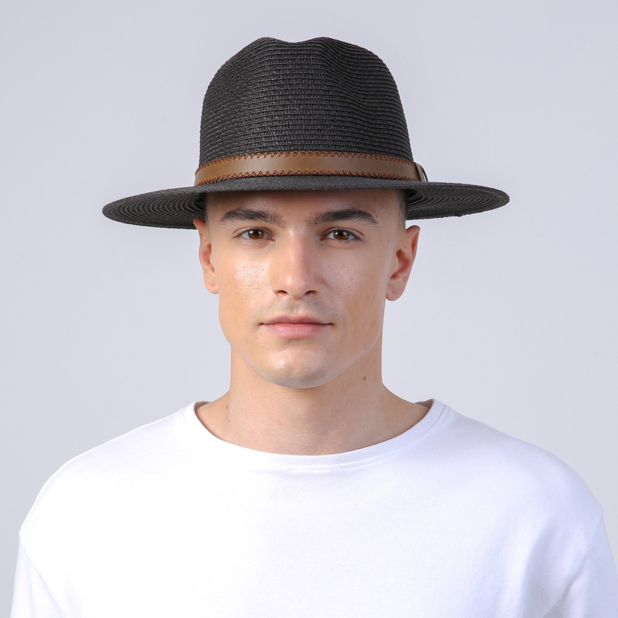 Шляпа федора мужская бумага черная BAY 376-053, фото 5