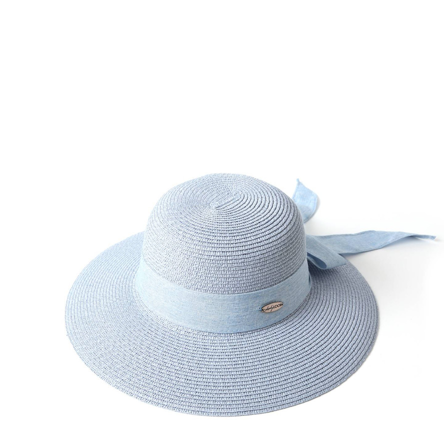 Капелюх із середніми полями жіночий папір блакитний COCO 376-305, фото 1