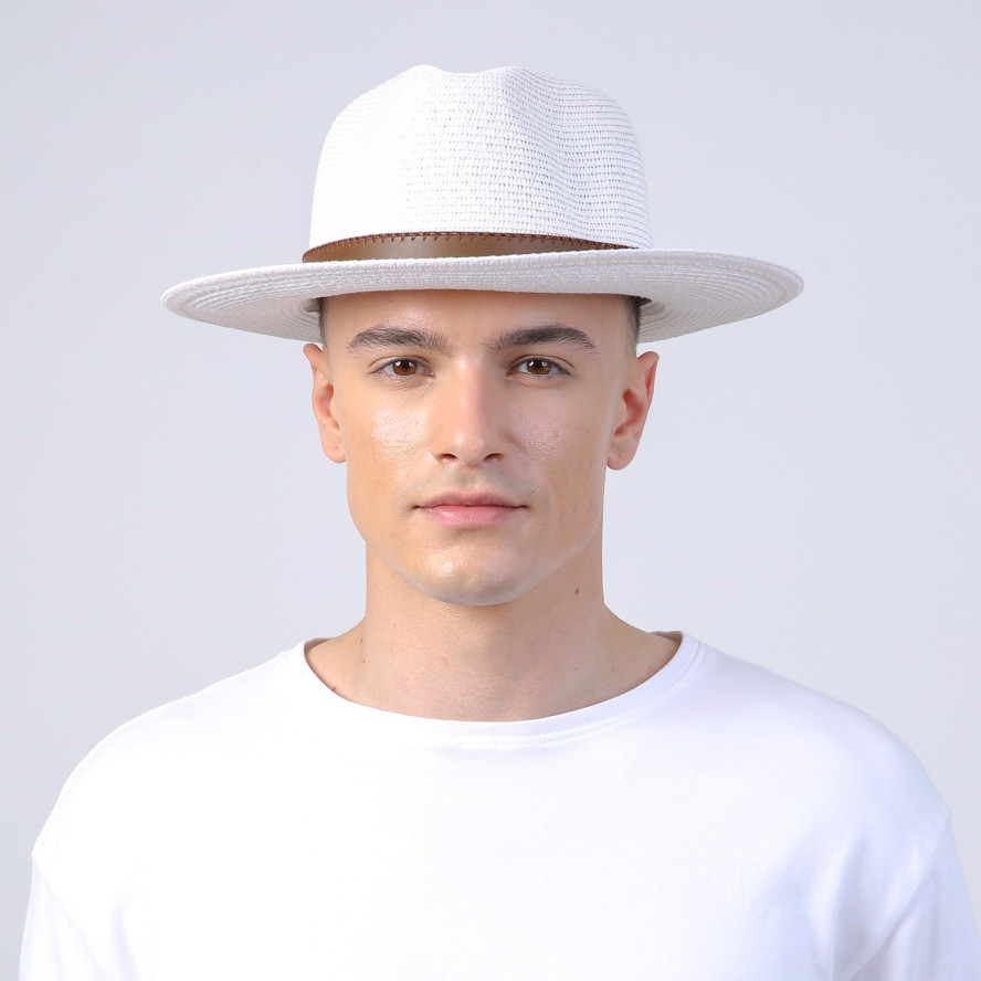 Шляпа федора мужская бумага белая BAY 469-410, фото 5