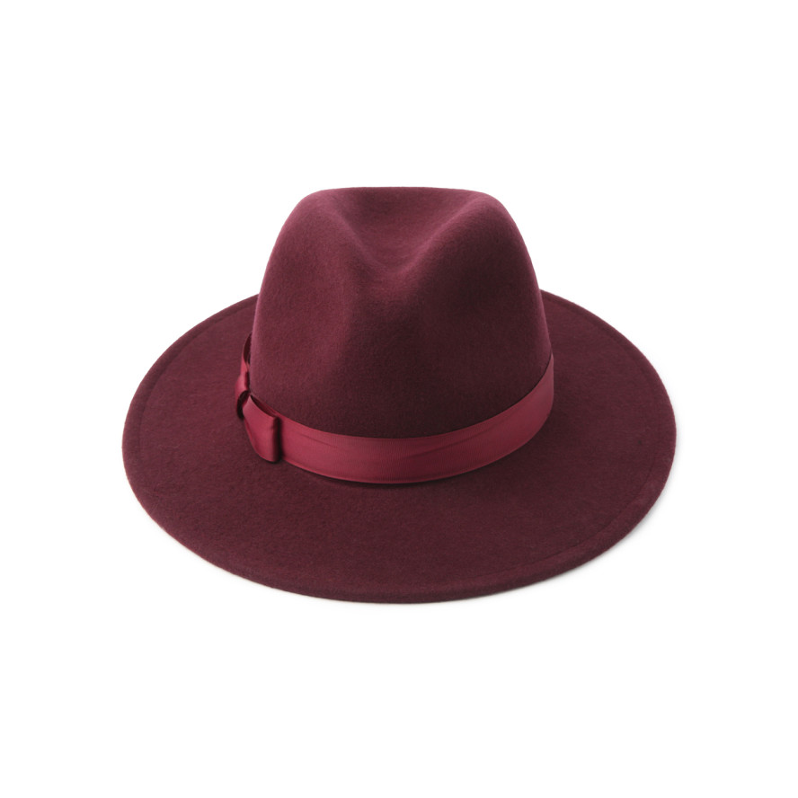 Капелюх федора жіночий зі стрічкою фетр бордовий ТВІТТІ 653-277, фото 2