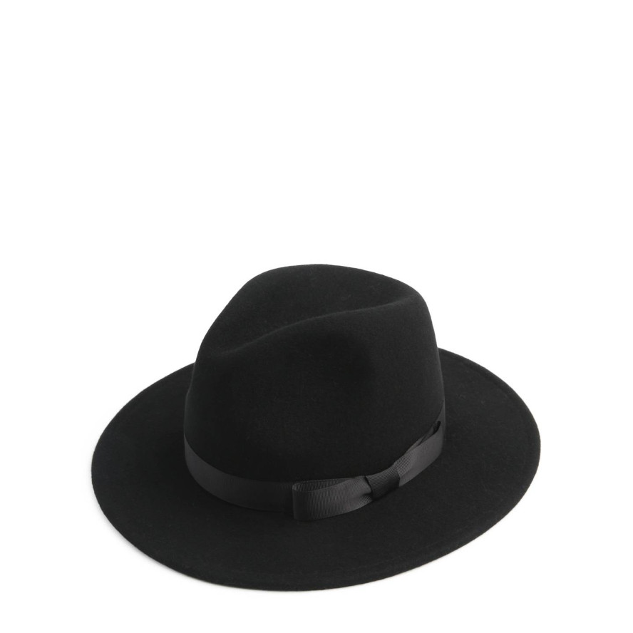 Шляпа федора женская с лентой фетр черная ТВИТТИ 659-941, фото 1