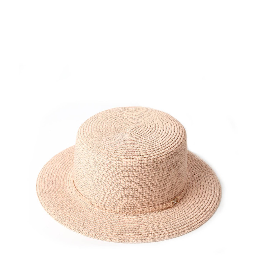 Капелюх канотьє жіночий папір рожевий VIVIAN 817-792, фото 1