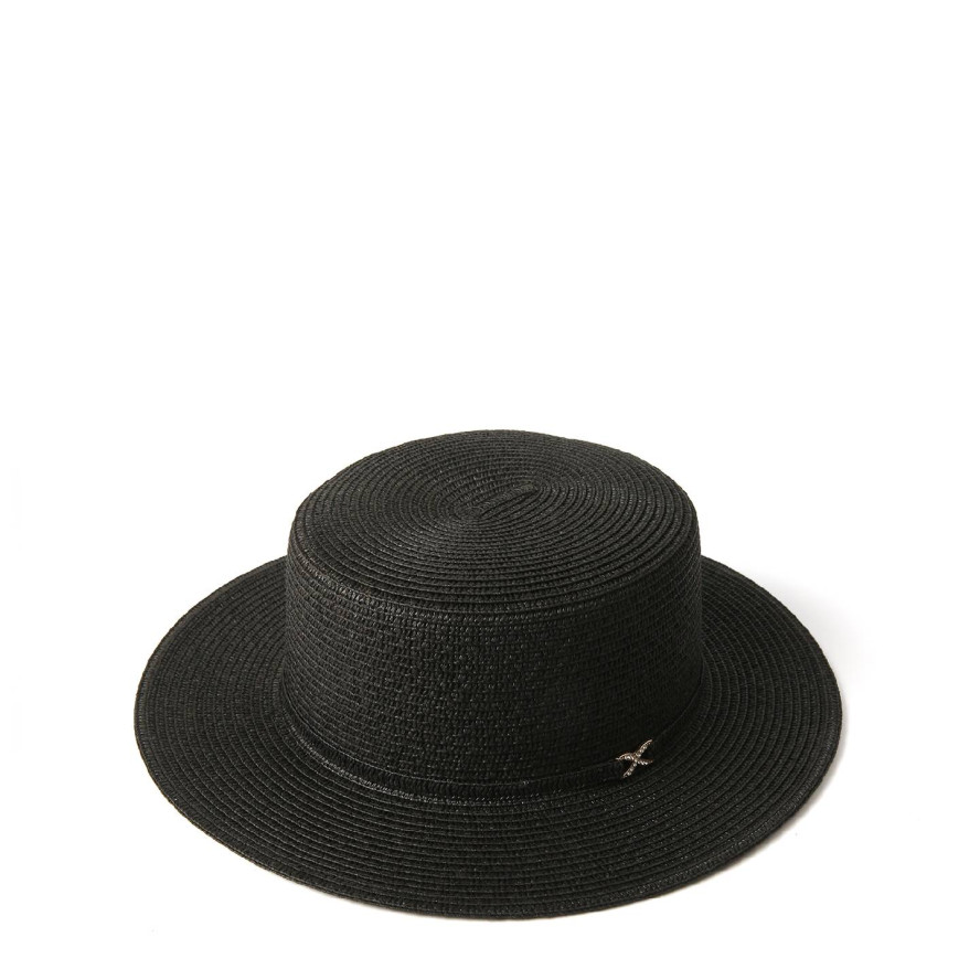 Капелюх канотьє жіночий папір чорний VIVIAN 817-808, фото 1