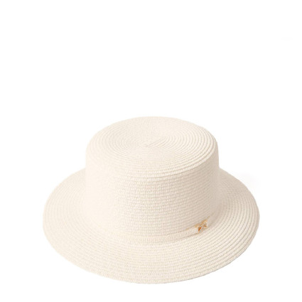 Капелюх канотьє жіночий папір білий VIVIAN 817-860 Капелюх канотьє жіночий папір білий VIVIAN 817-860
